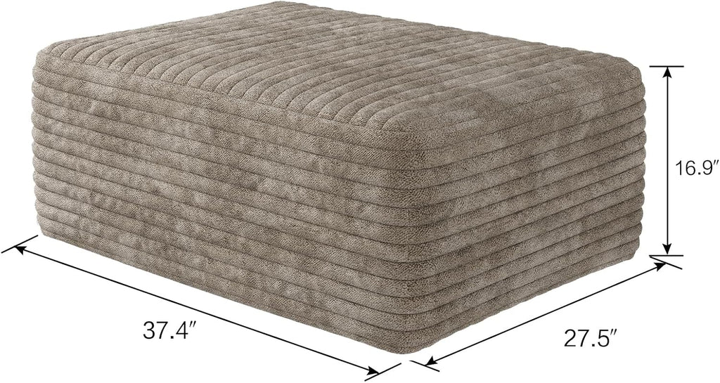 37.4" Camel Corduroy Cloud Ottoman