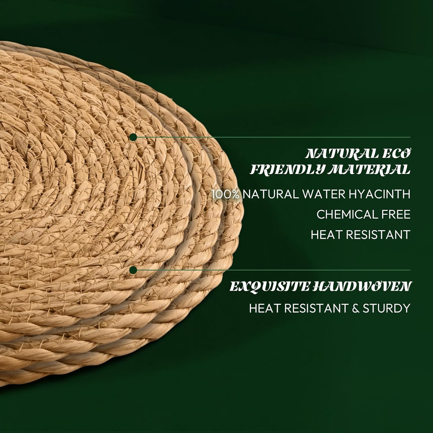 13" Round Woven Placemats Set of 24, Heat Resistant Plate Chargers