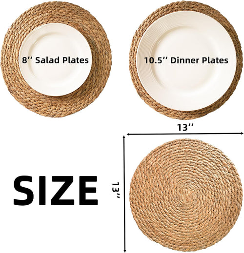 15Pcs 13" Cattail Woven Round Placemats