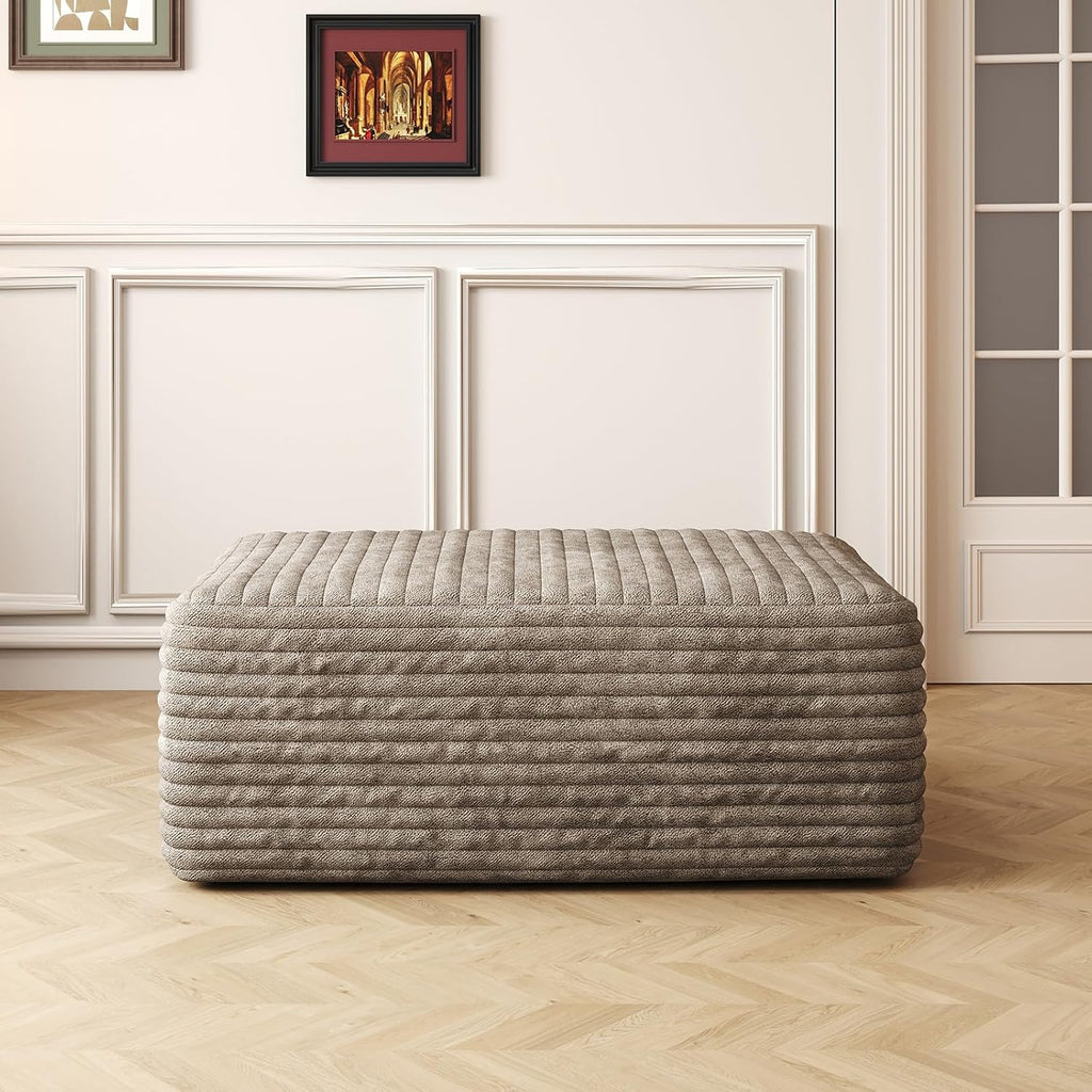 37.4" Camel Corduroy Cloud Ottoman