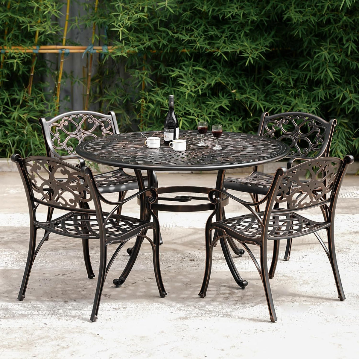 2‑Pack Armrest Cast Aluminum Bistro Chairs