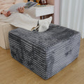 25.6" Dark Grey Corduroy Memory Foam Ottoman