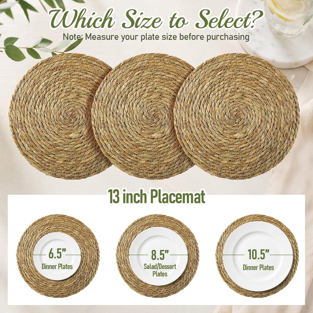 60Pcs 13" Rattan Woven Round Placemats