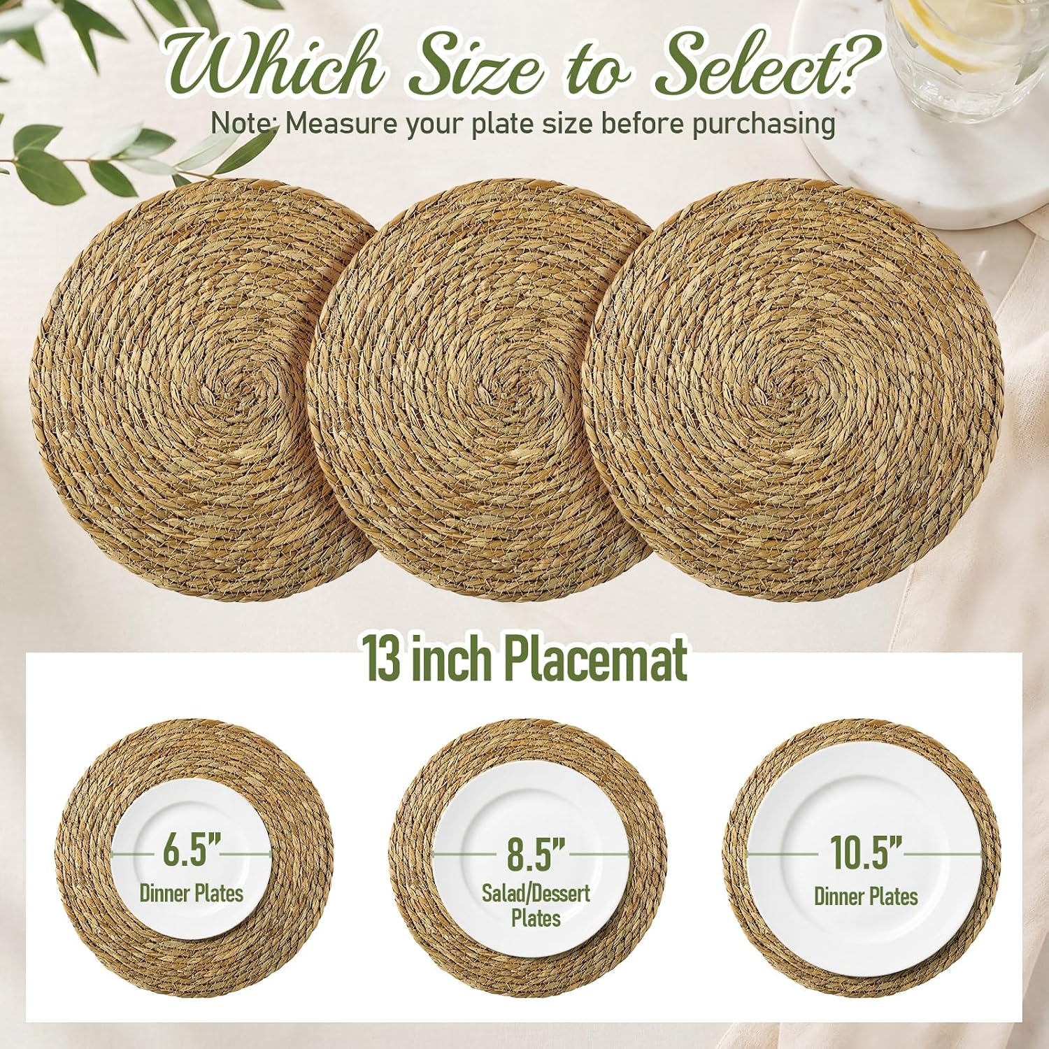 60Pcs 13" Rattan Woven Round Placemats