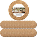 13" Round Woven Placemats Set of 24, Heat Resistant Plate Chargers